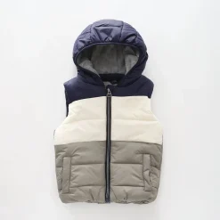 Adventure Stripe Puffer, Junior Boys Vest