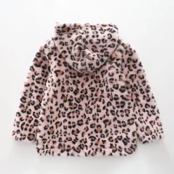 Animal Print, Girls Faux Fur Hooded Jacket
