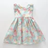Antique Rose Print Blue Dress