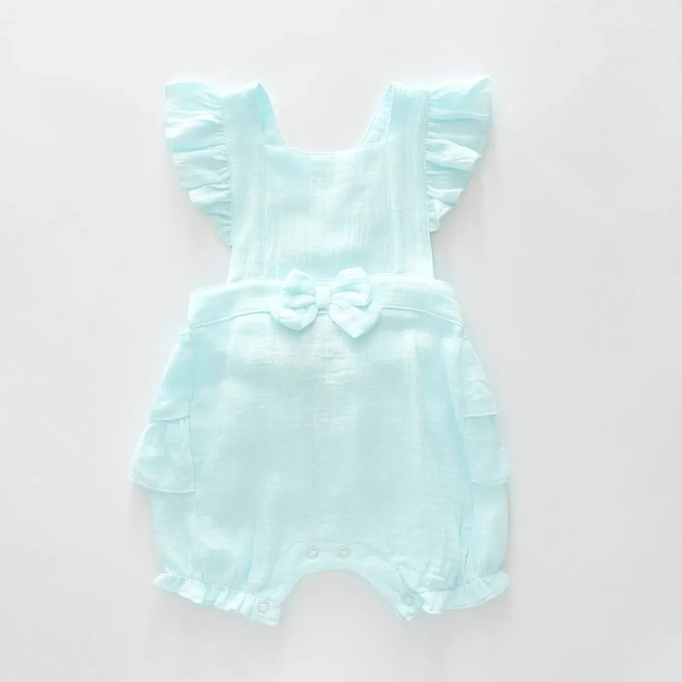 Aqua Cheesecloth Sunsuit