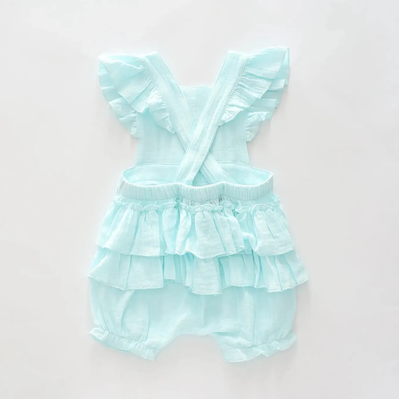 Aqua Cheesecloth Sunsuit