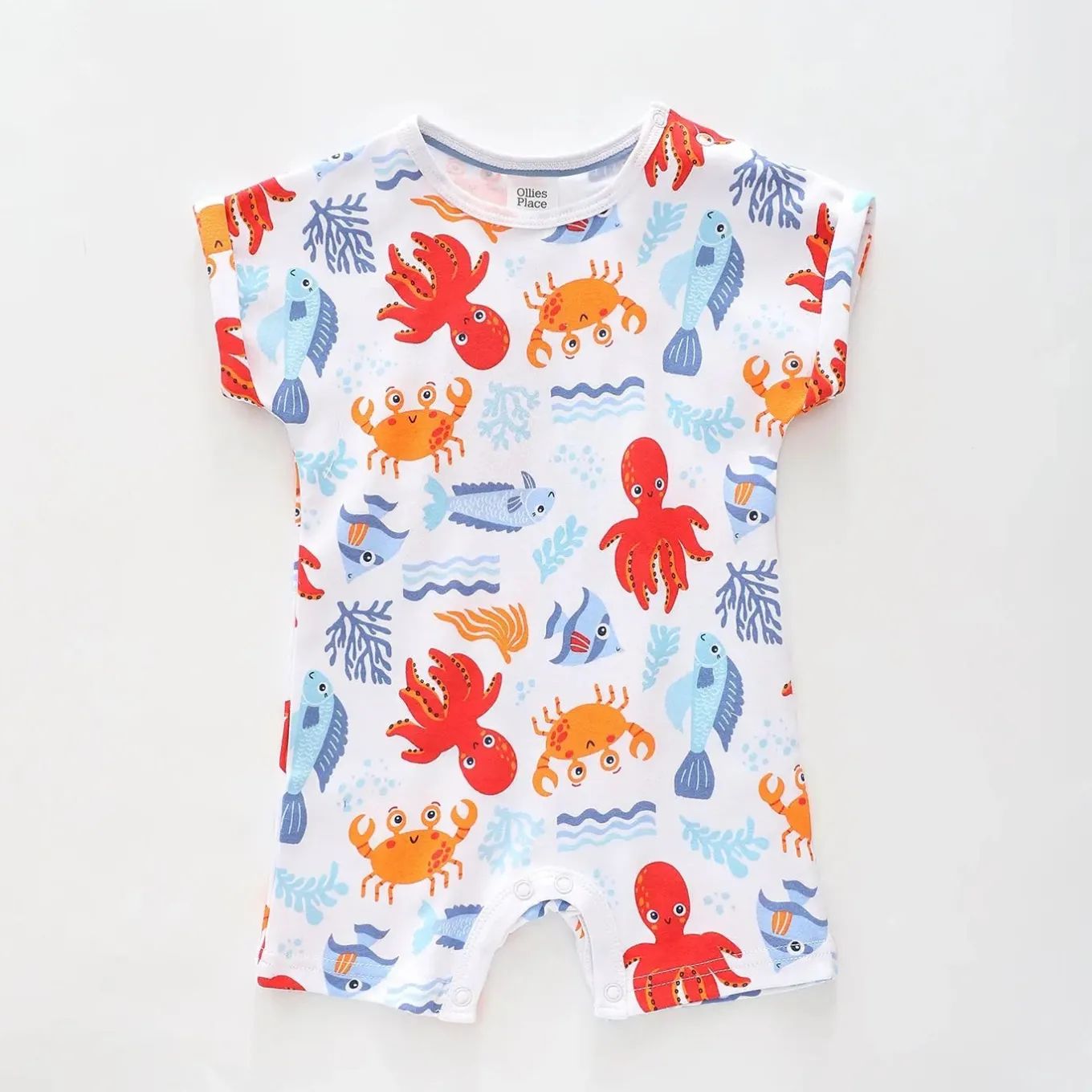 Baby Boys Crabby Sea Creatures Short Romper