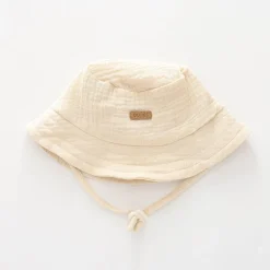 Baby Boys Cream Cheesecloth Bucket Hat