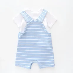 Baby Boys, Love Mum and Dad Short Overalls Set