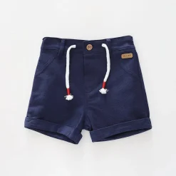 Baby Boys Navy Blue Woven Shorts