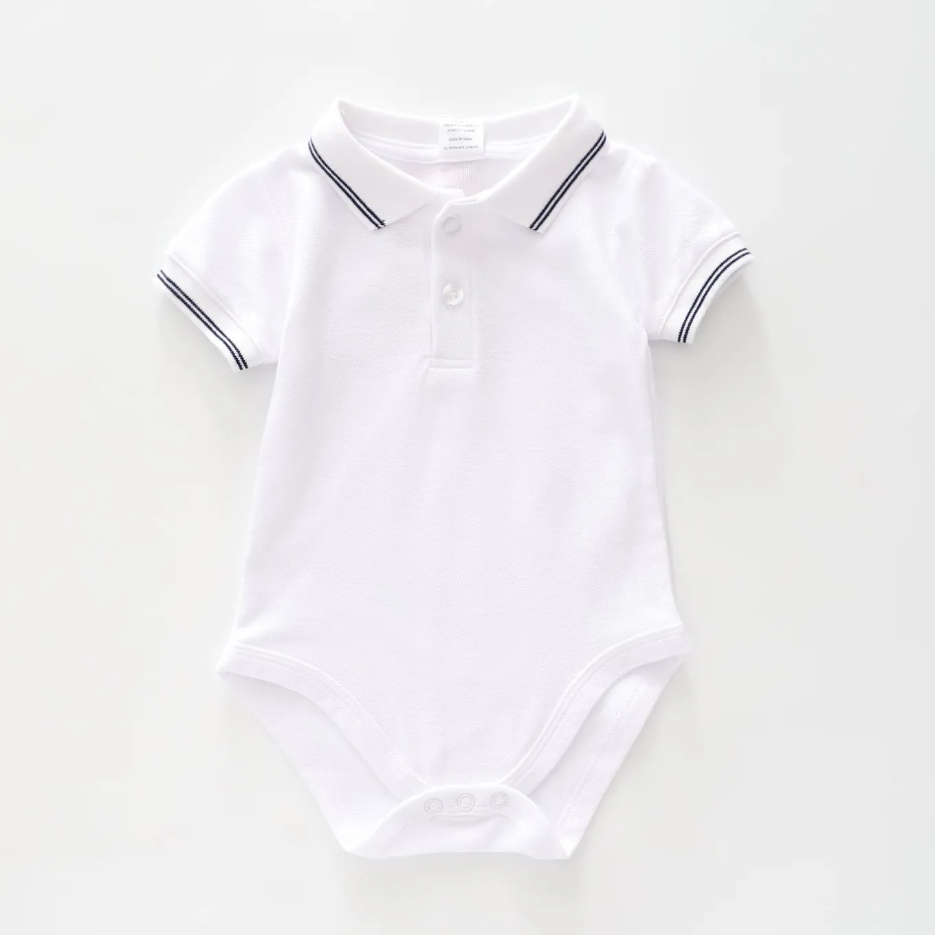 Baby Boys, White Polo Bodysuit