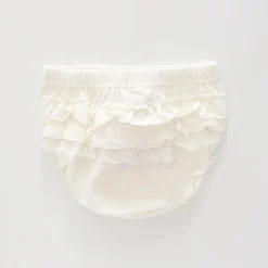 Baby Girl Ruffle Ivory Bloomer