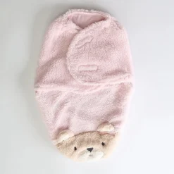 Baby Girls' Pink Teddy Bear Swaddle Wrap