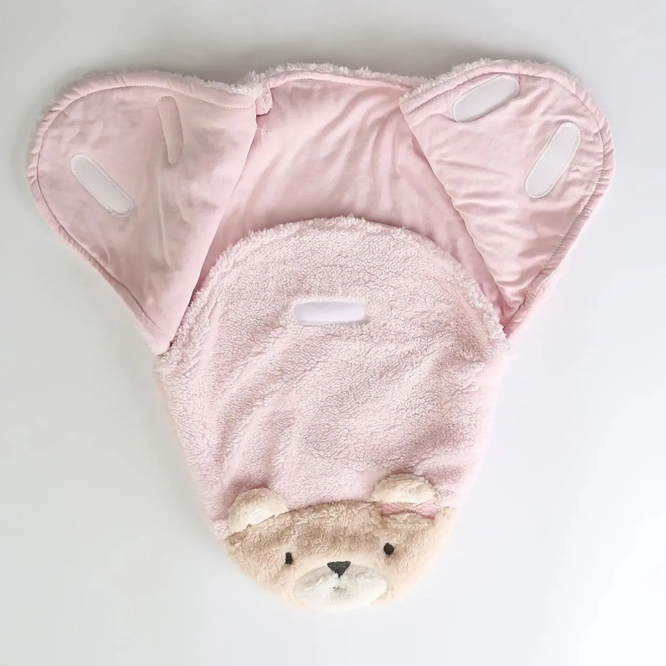 Baby Girls' Pink Teddy Bear Swaddle Wrap