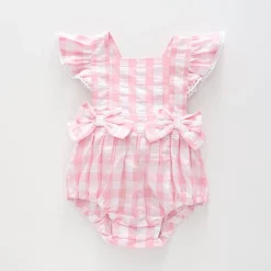 Baby Girls Pretty Pink Gingham Sunsuit