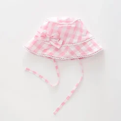 Baby Girls Pretty Pink Gingham Sunhat