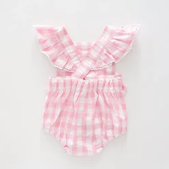 Baby Girls Pretty Pink Gingham Sunsuit