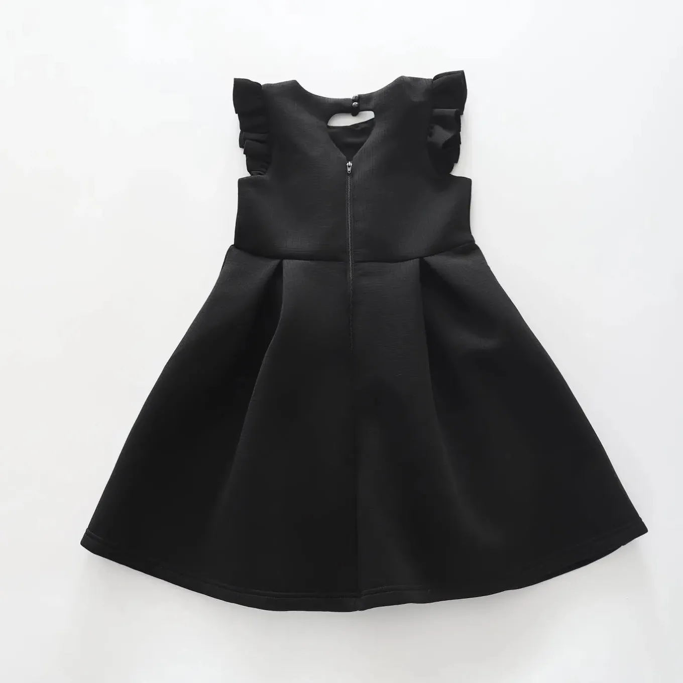 Black Textured, Girls Party Dress