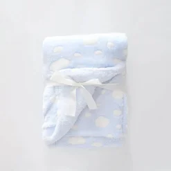 Blue and white spot Plush Blanket