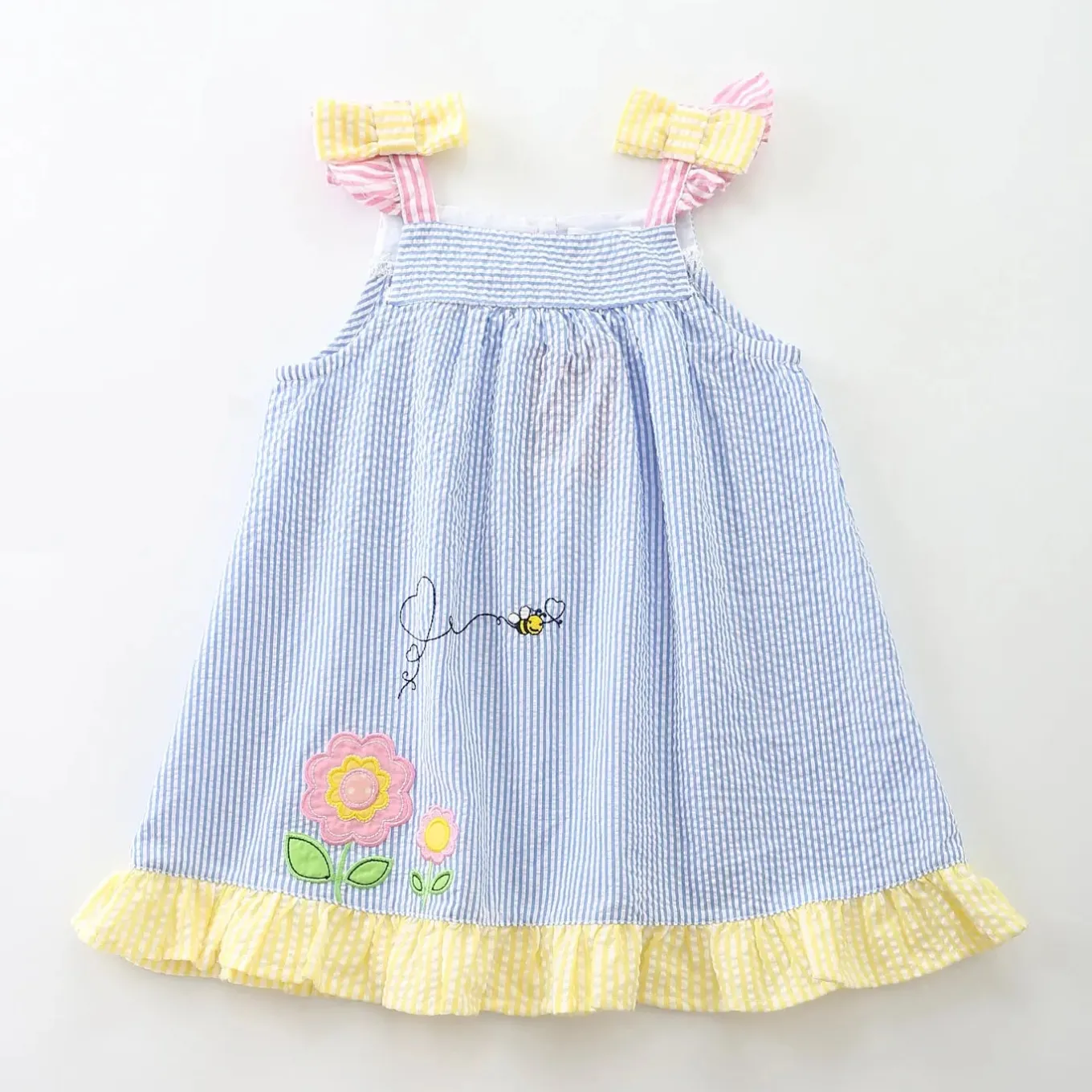 Blue Bee Flower Dress