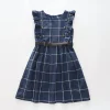 Blue Check Dress with Belt