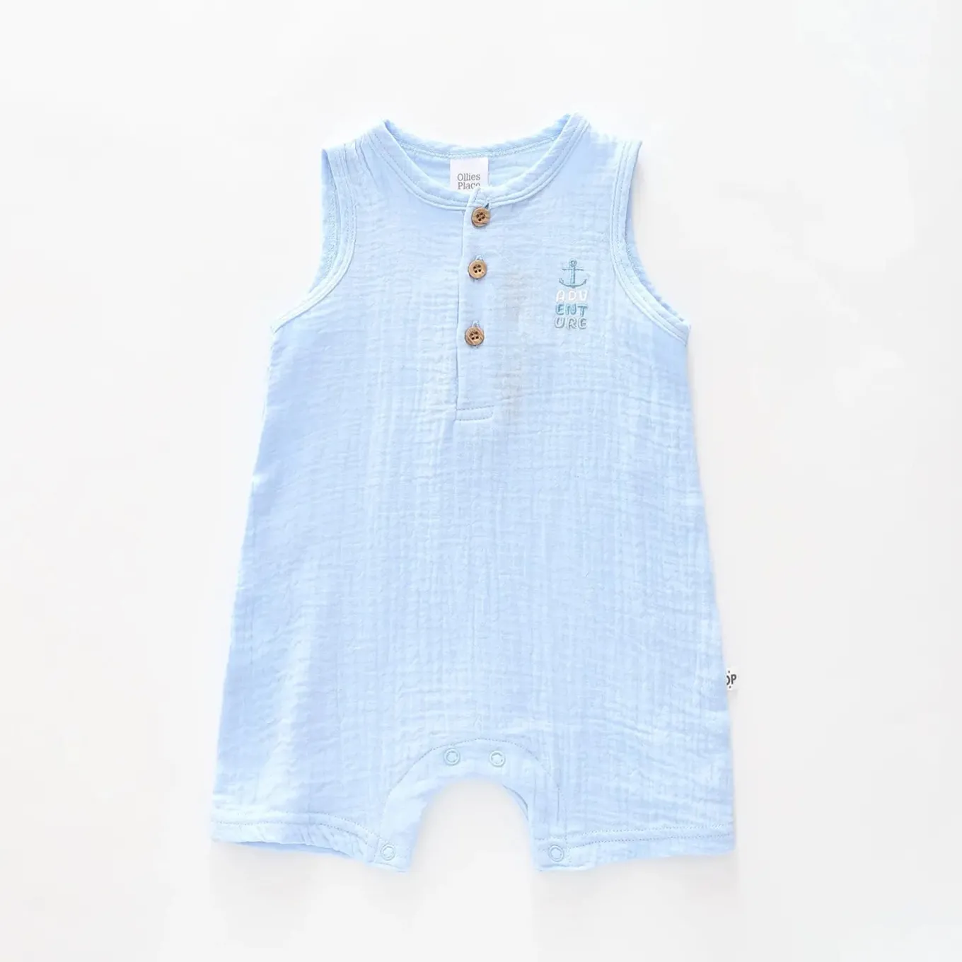 Blue Cheesecloth Romper