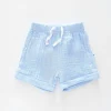 Blue Cheesecloth Shorts