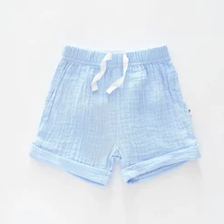 Blue Cheesecloth Shorts
