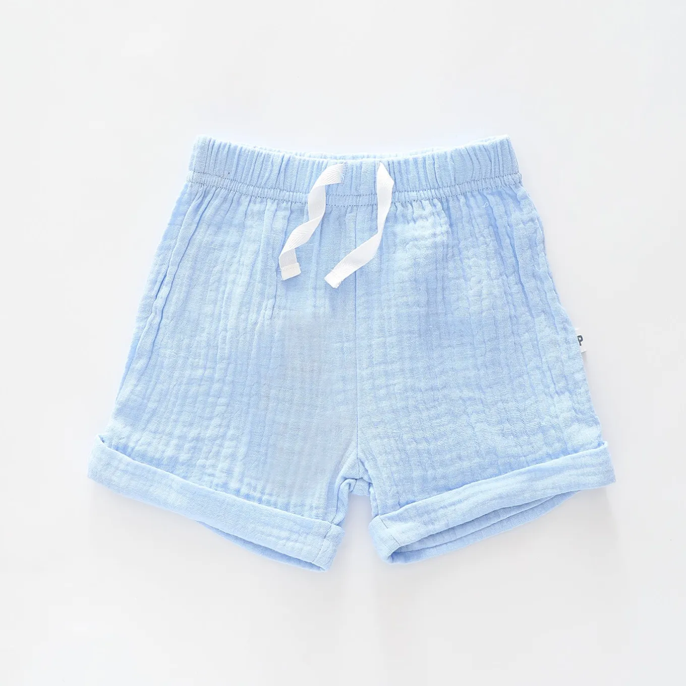 Blue Cheesecloth Shorts
