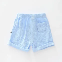 Blue Cheesecloth Shorts