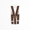 Boys' Adjustable Brown Suspenders