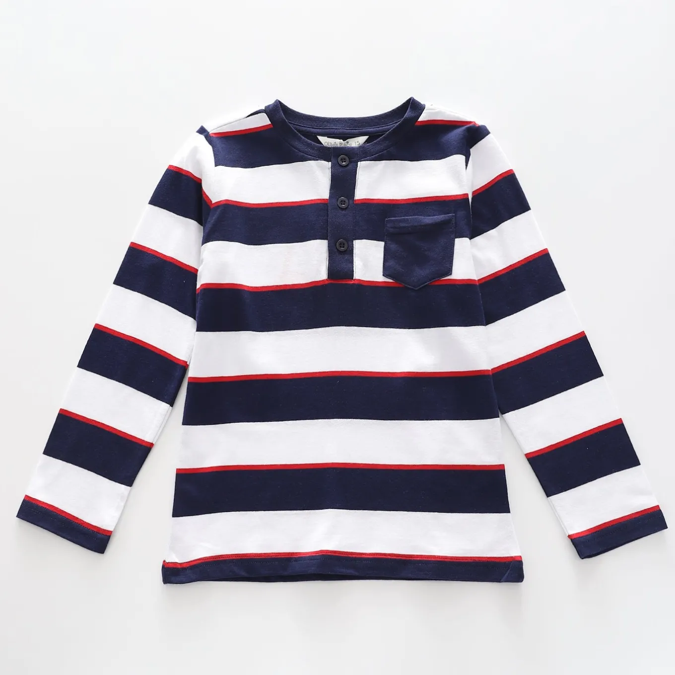Boys' Blue Stripe Henley Top
