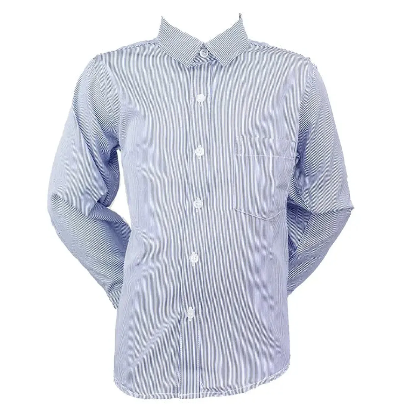 Boys' Formal Collared Shirt Navy Pinstripe 00 - 7 years