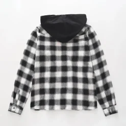 Boys Hooded Flannel Shirt