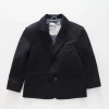 Boys Navy Blue Textured Blazer
