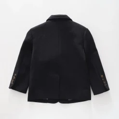 Boys Navy Blue Textured Blazer