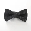 Boys' Patterned Bowtie - Black and White Spot