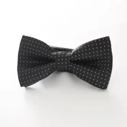 Boys' Patterned Bowtie - Black and White Spot