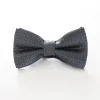 Boys' Patterned Bowtie - Grey and White Spot