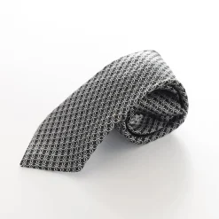 Boys' Patterned Necktie - Black and White Floral