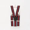 Boys Red and Black Stripe Suspenders