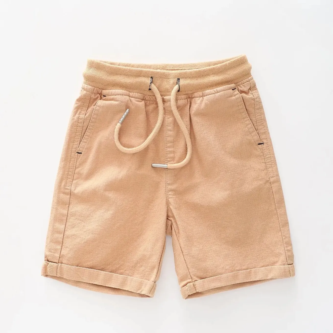 Boys Tan Textured Shorts