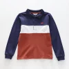 Boys' White Stripe Long-Sleeve Polo
