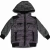 Camo Kid Charcoal Hooded Puffer Jacket - Toddler Boy