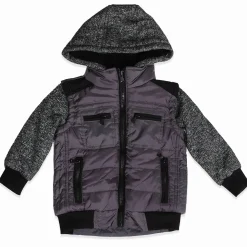 Camo Kid Charcoal Hooded Puffer Jacket - Toddler Boy