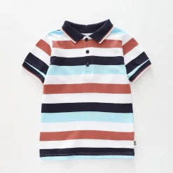 Casual Stripes Polo Top