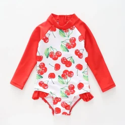 Cherry Print Paddle Suit