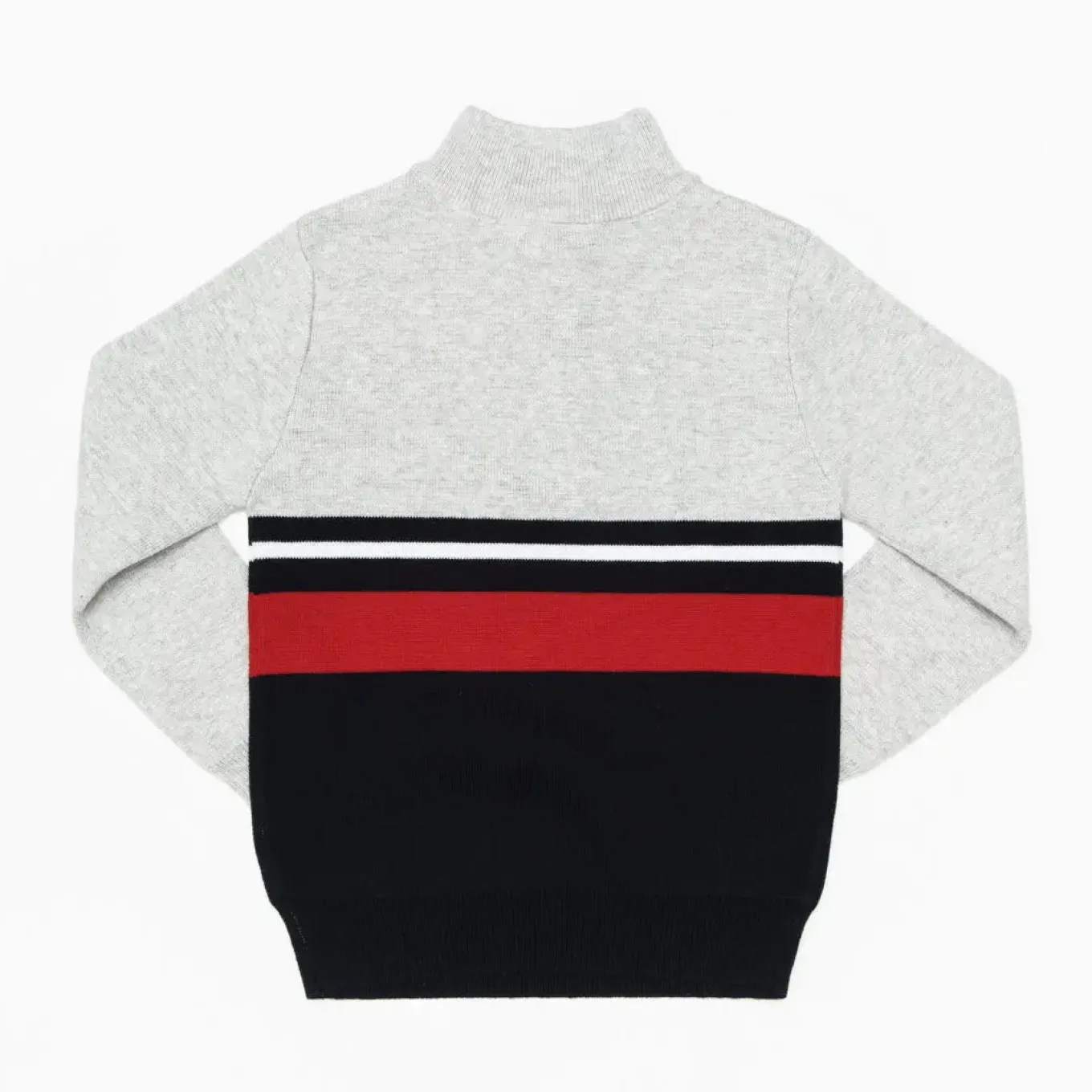Classic Grey Marle Striped True Knit Jumper - Toddler Boy