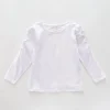 Classic Long Sleeve White Tee With Scoop Neck And Ruching Sleeve Details