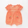 Coral Cheesecloth Onesie
