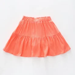 Coral Cheesecloth Skirt