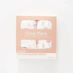 Cotton Muslin Wraps, Pink 2 Pack