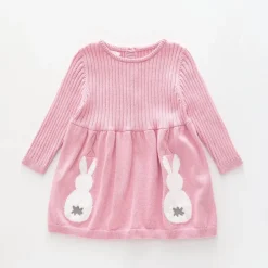 Cotton-tail, Baby Girl Pink Knit Dress