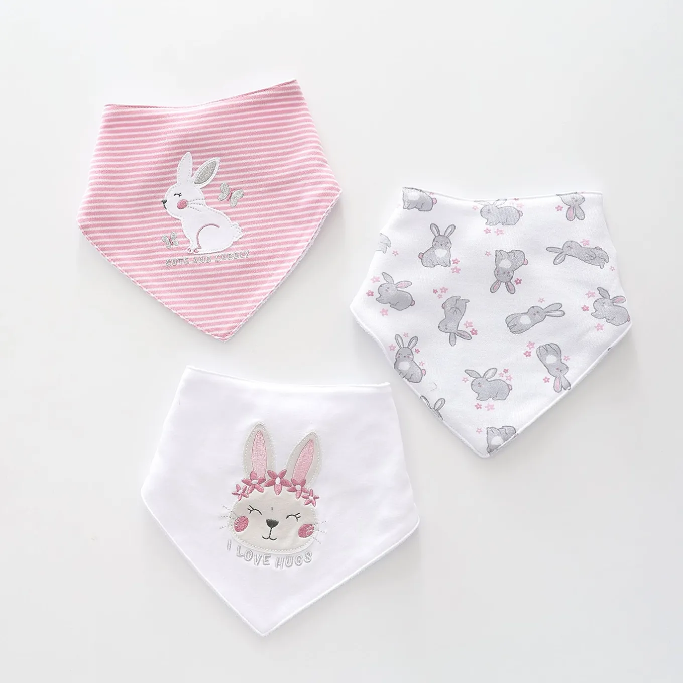 Cotton-Tail Cutie, Baby Girl Bib Set