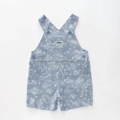Dino Chambray Short Overalls